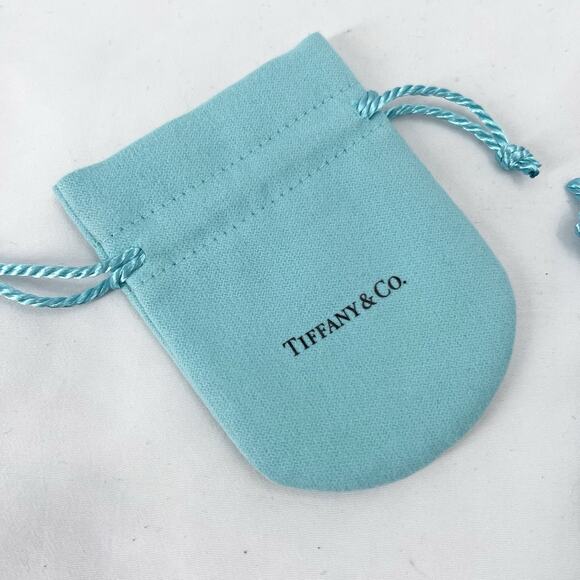 Tiffany & Co Small Blue Drawstring Closure Jewelry Pouch Gift Bag - 2 PIECE - Picture 2 of 4